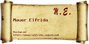 Mauer Elfrida névjegykártya